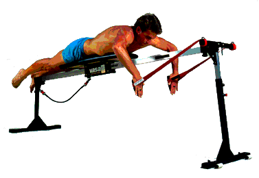 Training on swim bench
